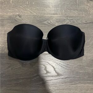 Victoria's Secret Black Strapless Molded Bandeau Bra